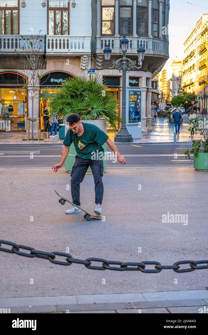 Vita quotidiana nella città di Valencia, Spagna, 2022 Foto Stock