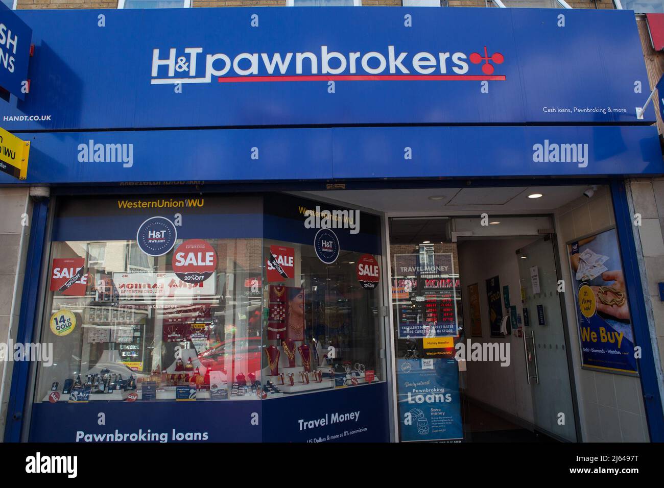H&T Pawnbroker Shop a West Ham, Londra Foto Stock