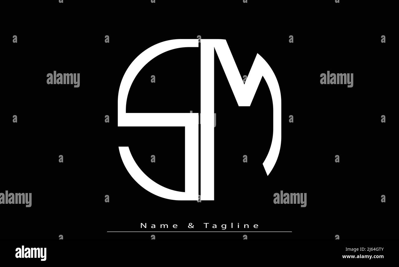 Lettere alfabetiche iniziali logo monogramma SM , MS Illustrazione Vettoriale