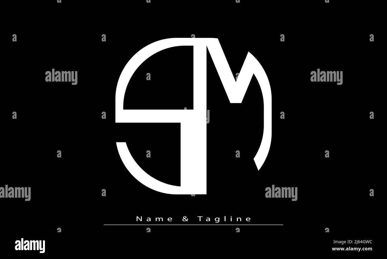 Lettere alfabetiche iniziali logo monogramma SM , MS Illustrazione Vettoriale