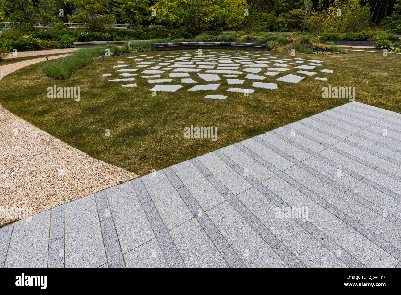 Westin Kyoto Garden - il Giardino Aoiden e il Giardino Kasuien sono stati creati dalla generazione 7th di Ogawa Jihei Ueji e suo figlio - 8th generazione - Oga Foto Stock