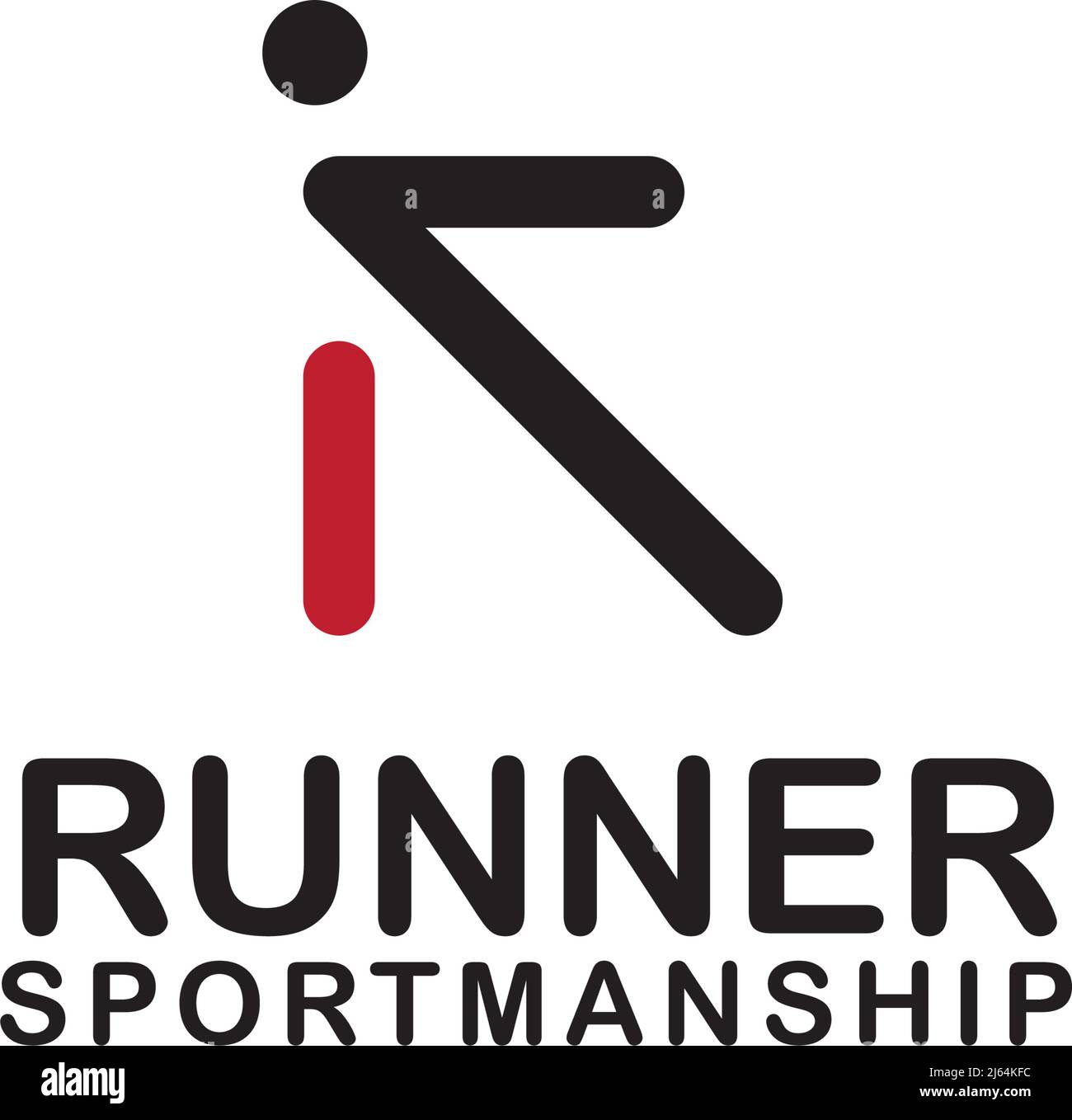Icona runner con logo vettoriale lettera R. Illustrazione Vettoriale