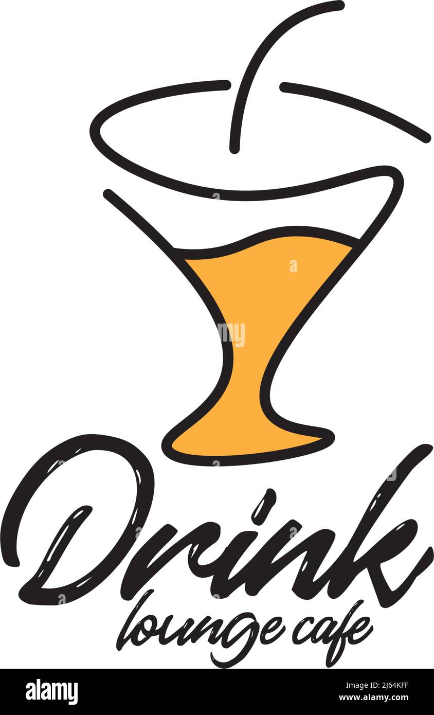 Sala drink e design con logo vettoriale Illustrazione Vettoriale