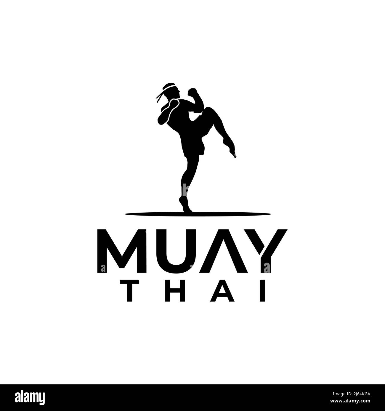 Boxing Muay Thai fighter club design vettoriale logo Illustrazione Vettoriale