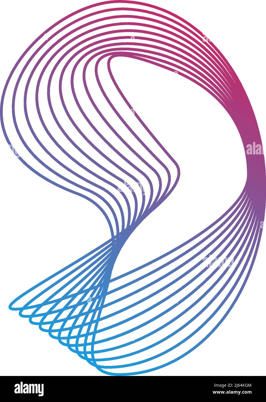 Design flessibile con logo vettoriale a linee sfumate Illustrazione Vettoriale