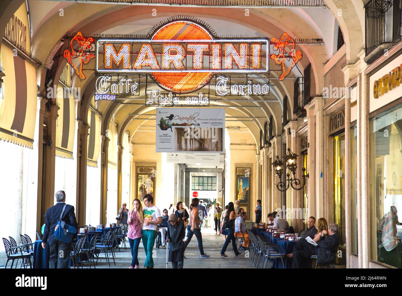 Il famoso segno Martini a Torino Italia Foto Stock