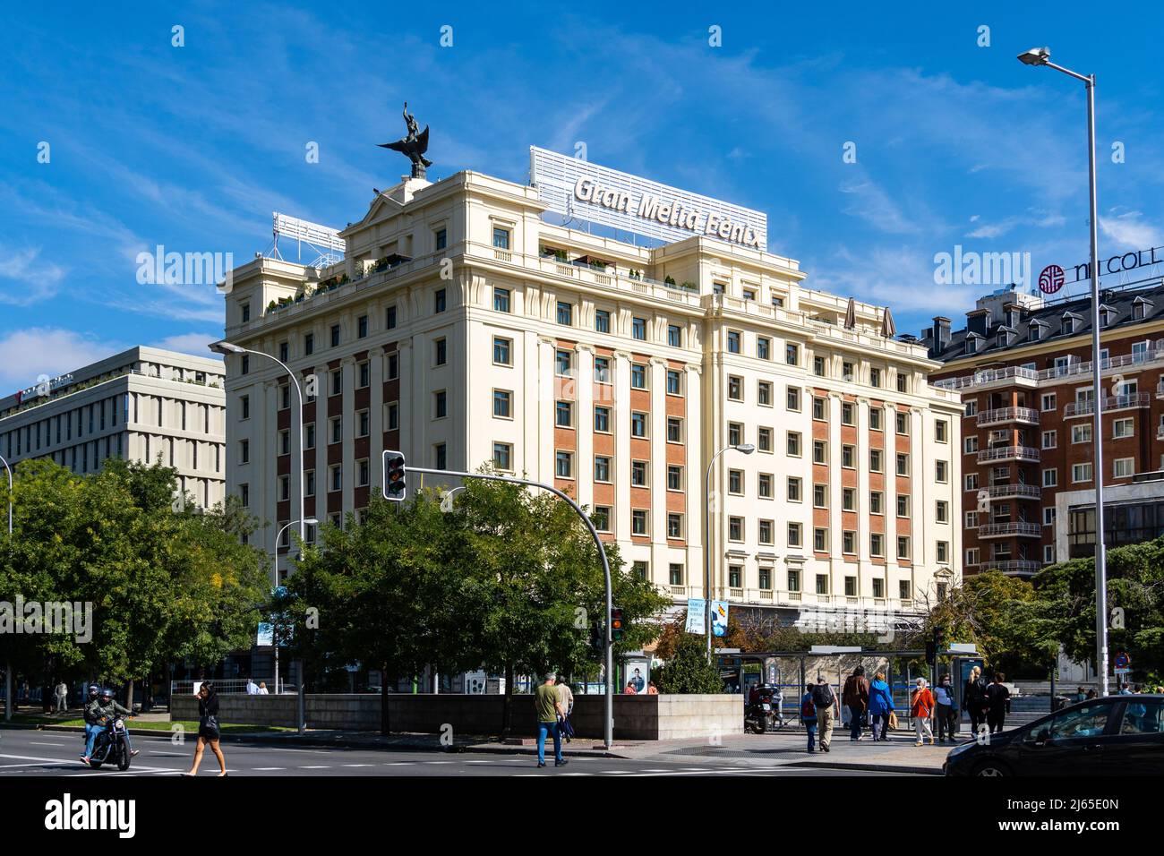 Madrid, Spagna - 10 ottobre 2021: Hotel Gran Melia Fenix a Colon Plaza. Foto Stock