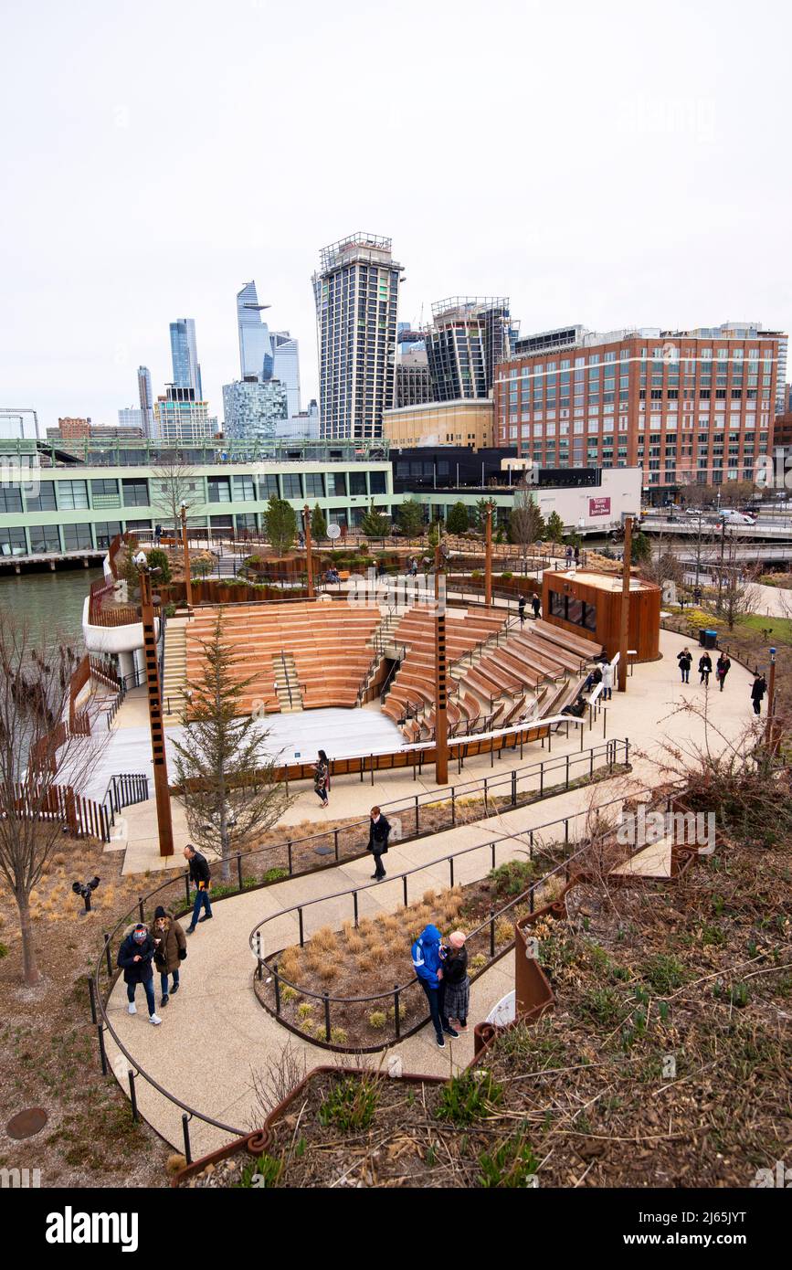 Little Island Park al molo 55, New York USA Foto Stock