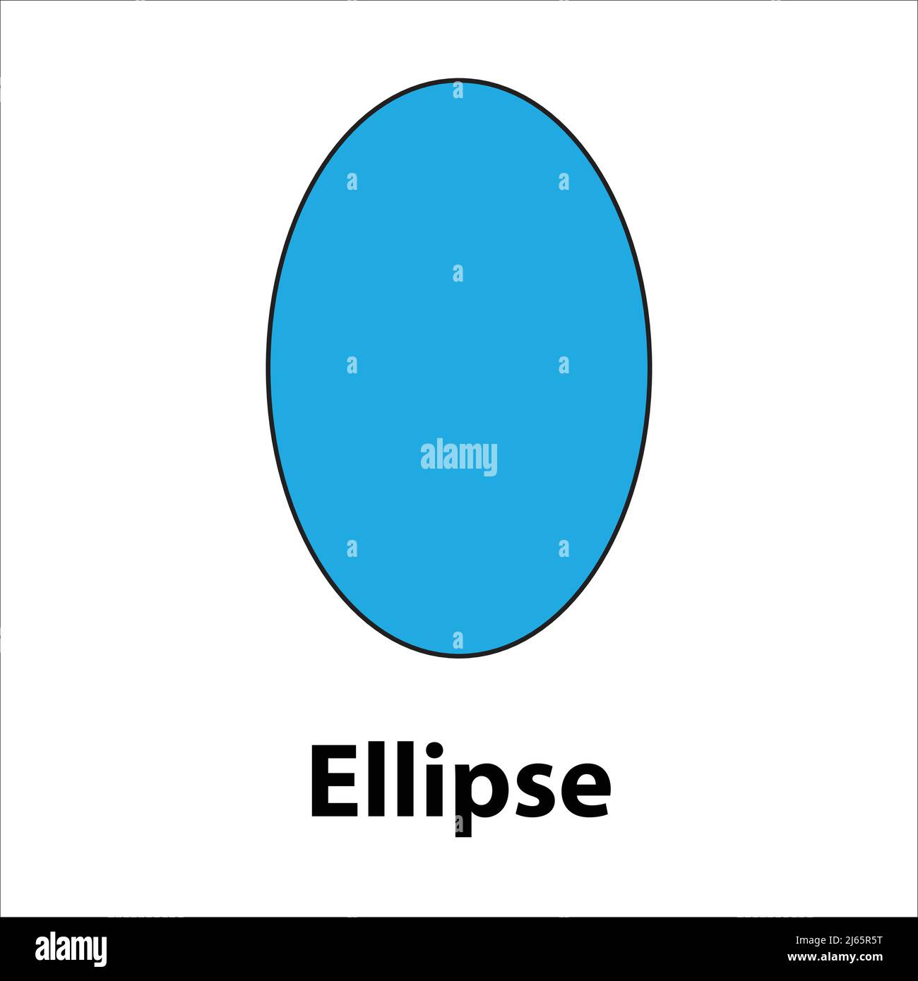 Ellisse forma geometrica vettore colore blu Illustrazione Vettoriale