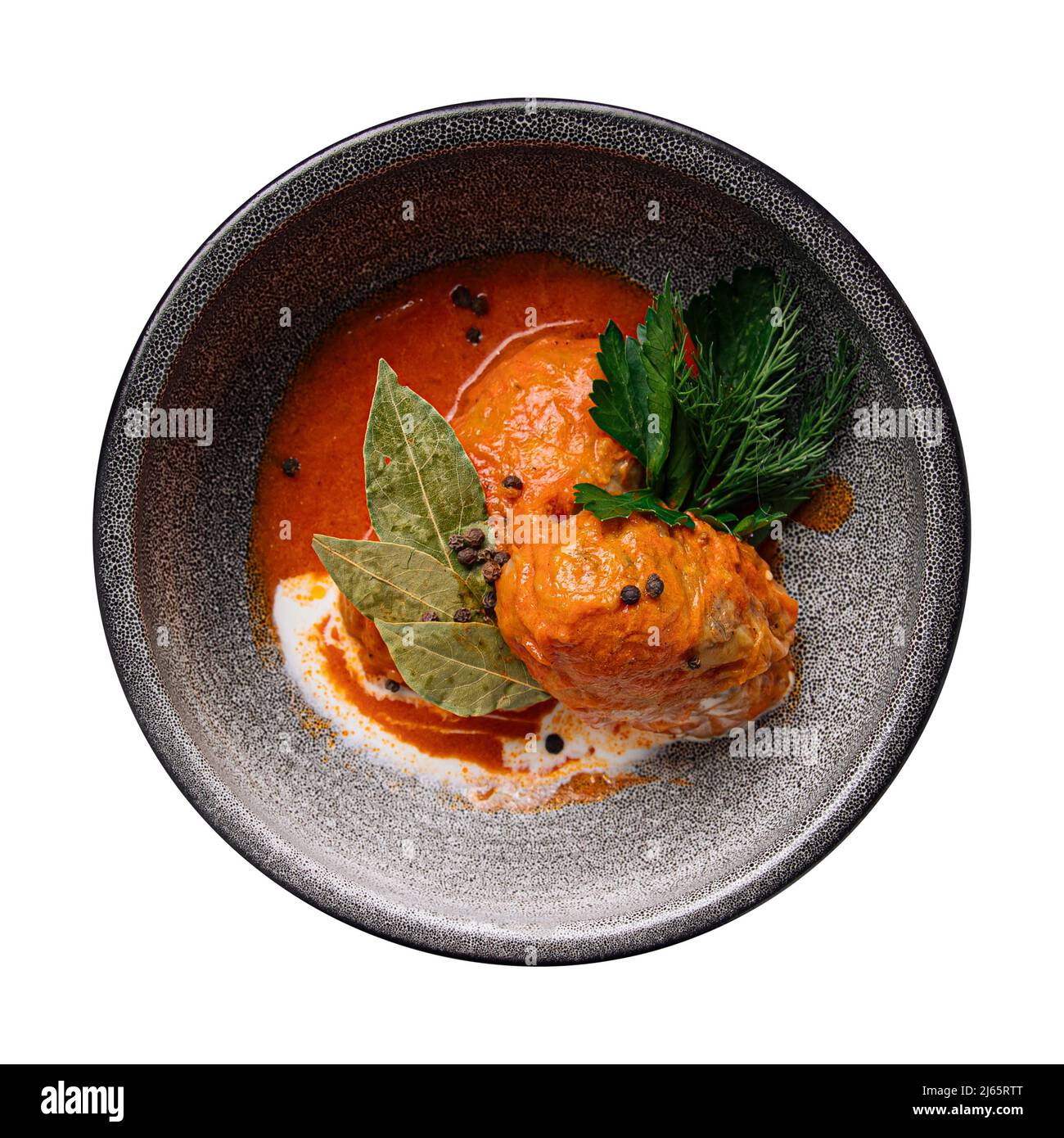 Isolato trito ripieno di cavolo rotoli golubtsi Foto Stock