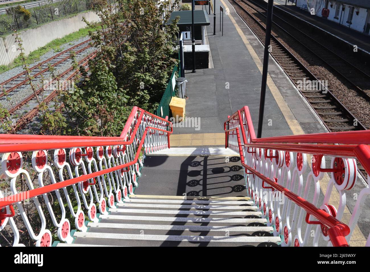 Penmaenmawr stazione ferroviaria strada ovest Conwy Galles nord Foto Stock