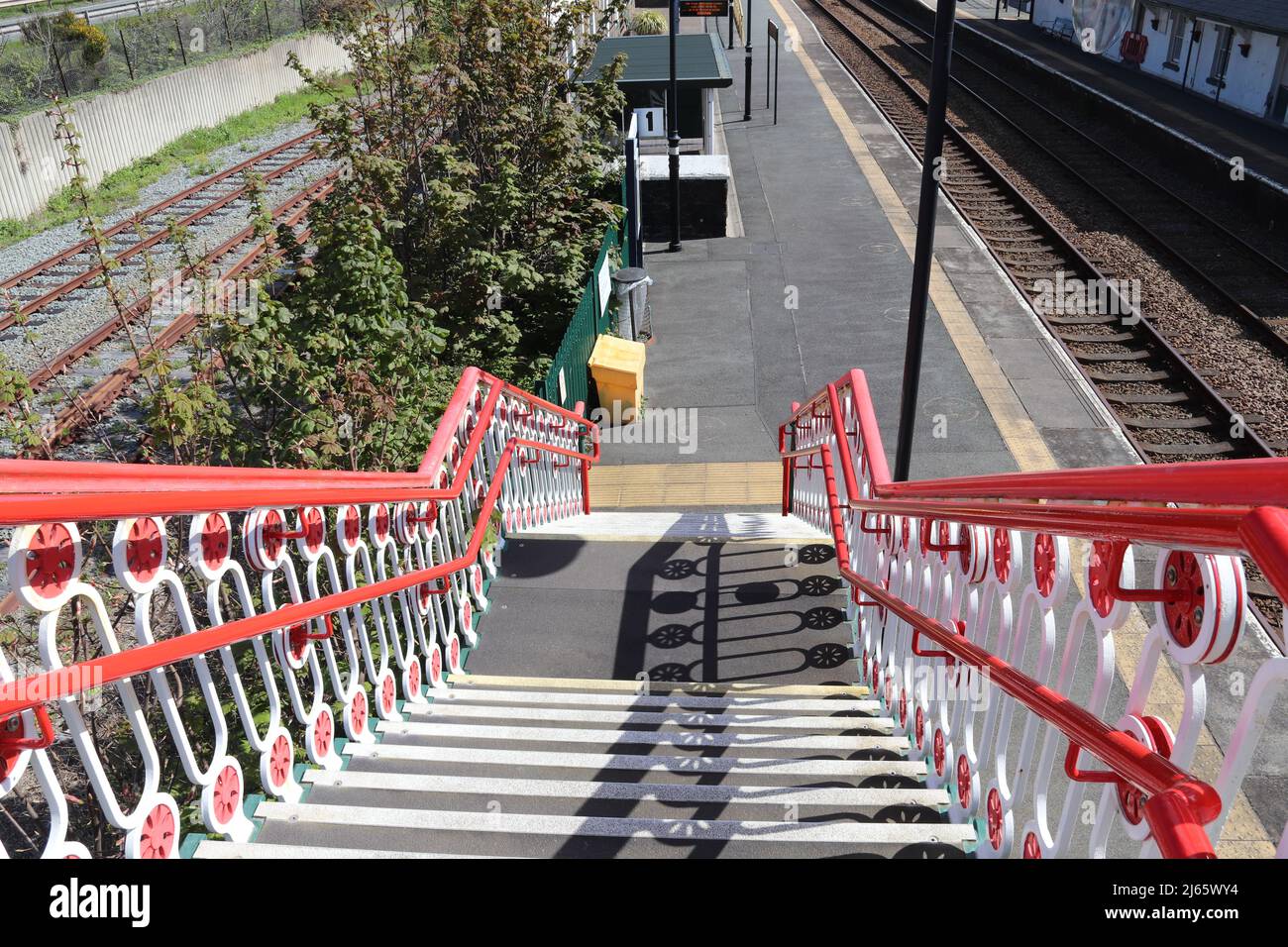 Penmaenmawr stazione ferroviaria strada ovest Conwy Galles nord Foto Stock