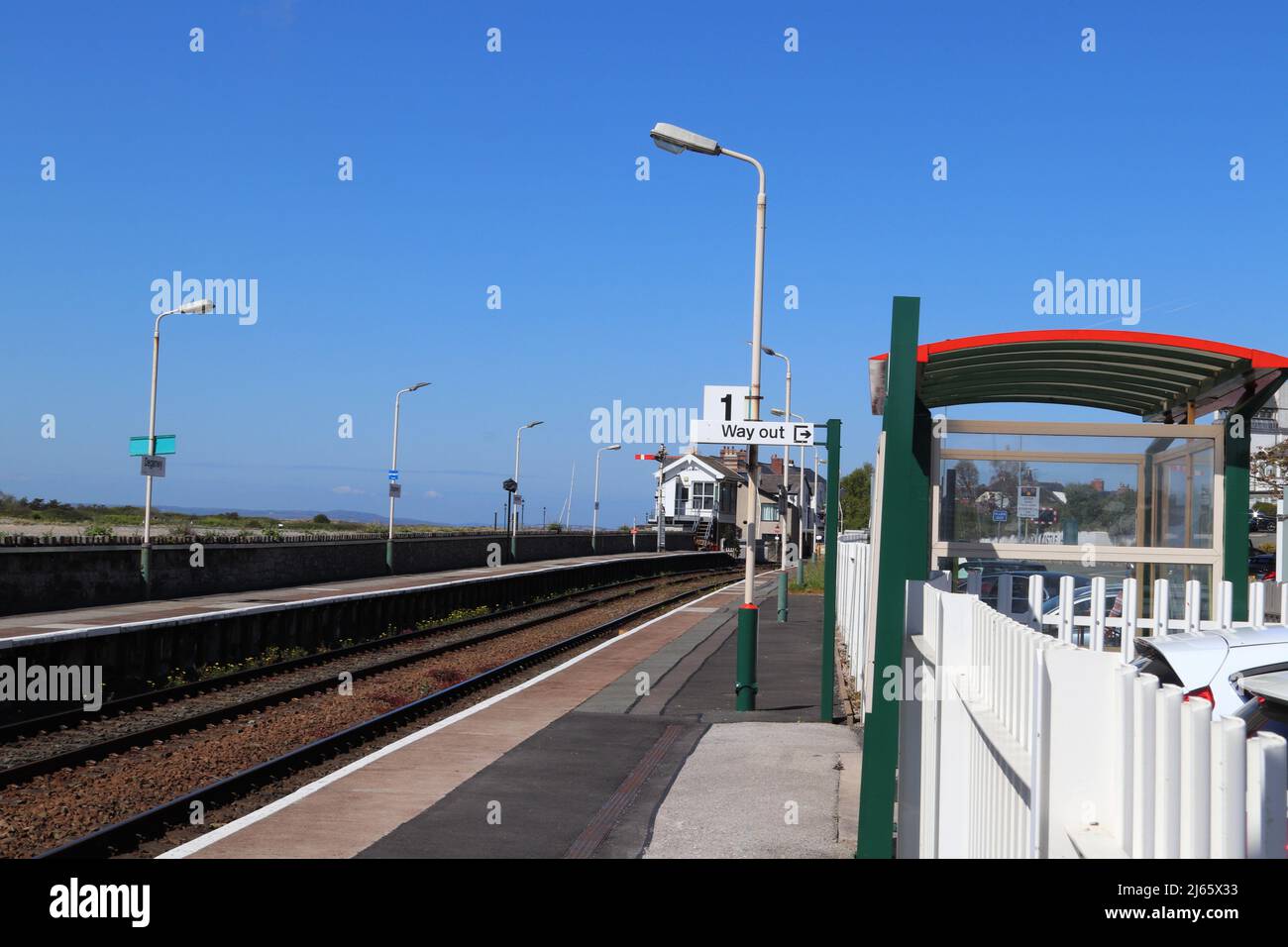 Deganwy stazione ferroviaria strada Conwy Galles del Nord Foto Stock