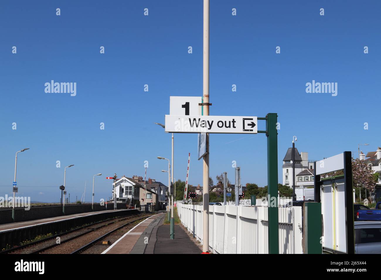 Deganwy stazione ferroviaria strada Conwy Galles del Nord Foto Stock