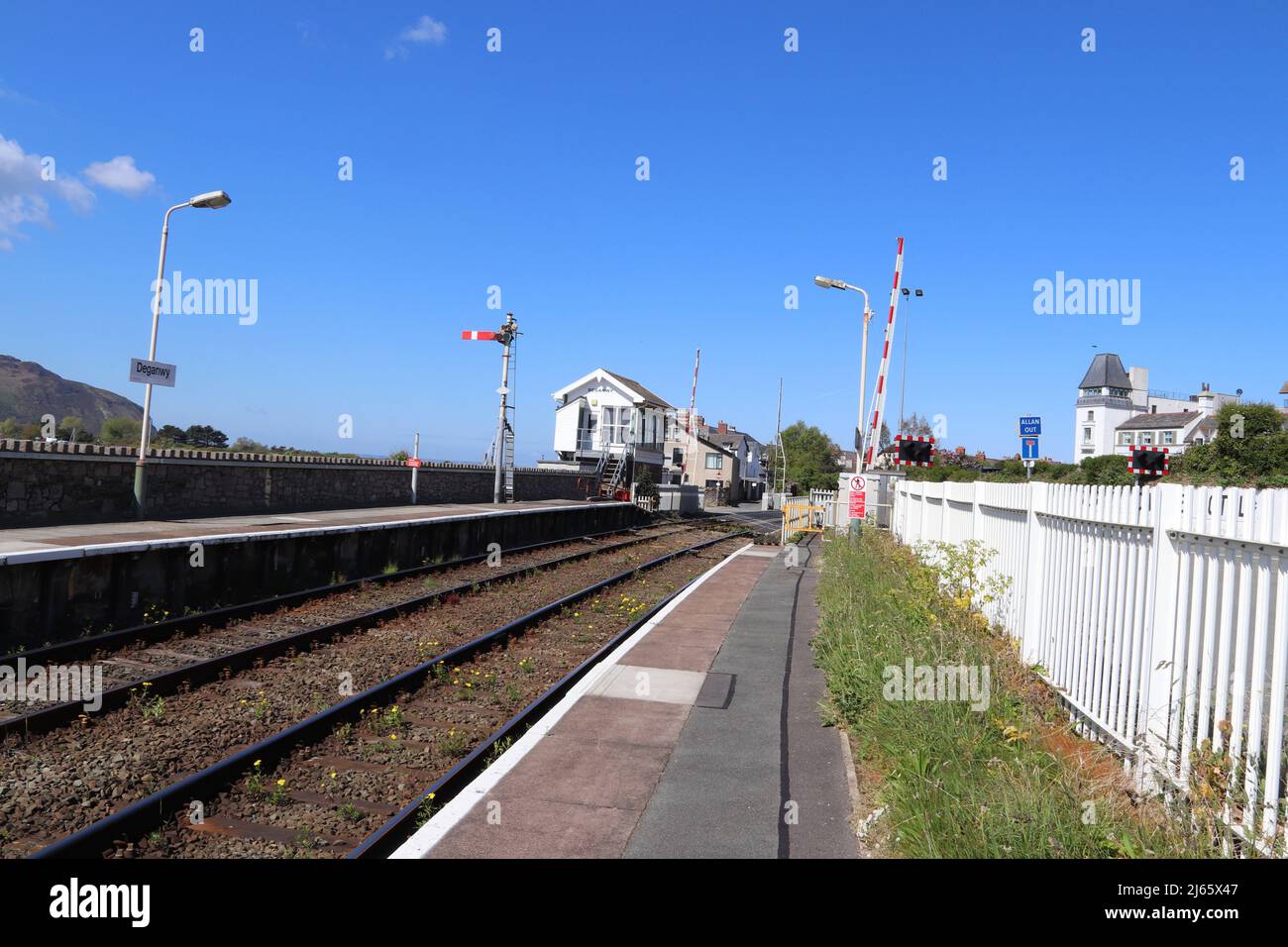 Deganwy stazione ferroviaria strada Conwy Galles del Nord Foto Stock