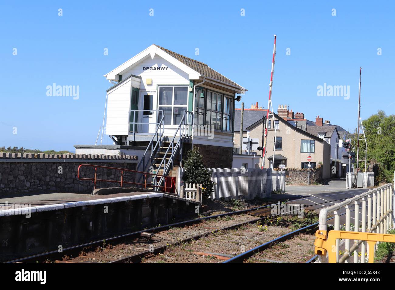 Deganwy stazione ferroviaria strada Conwy Galles del Nord Foto Stock