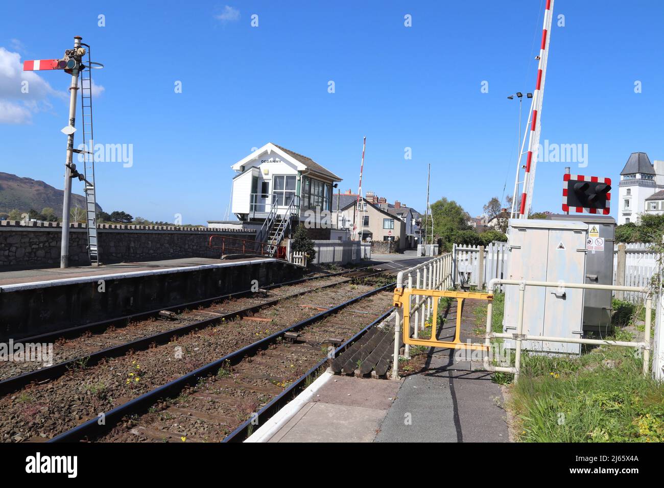 Deganwy stazione ferroviaria strada Conwy Galles del Nord Foto Stock