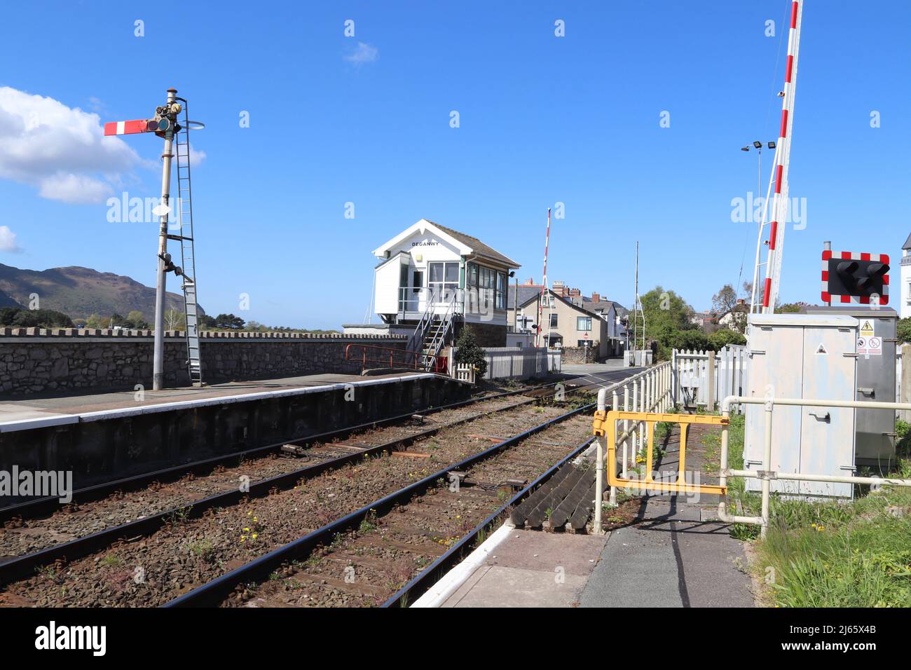 Deganwy stazione ferroviaria strada Conwy Galles del Nord Foto Stock