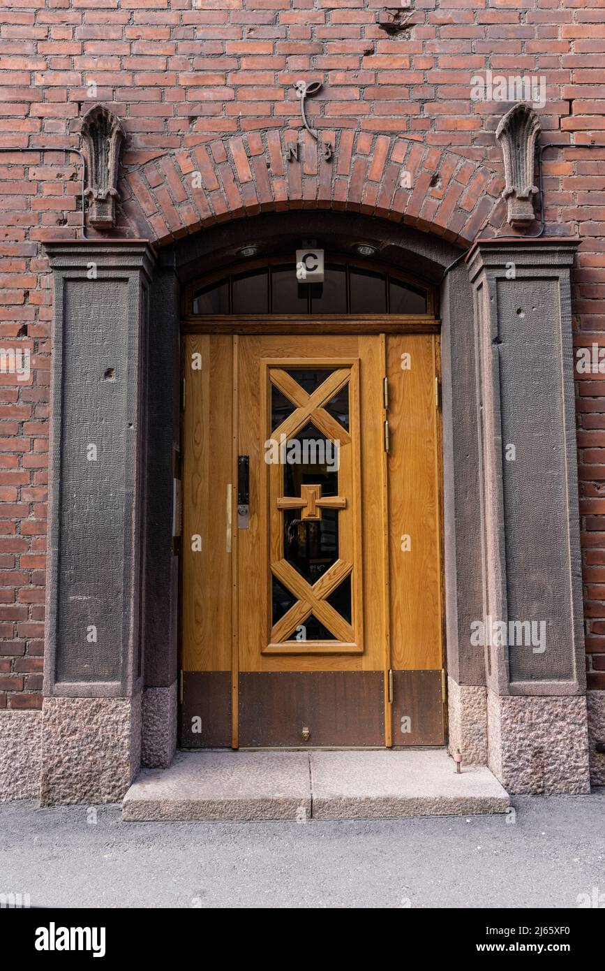 Helsinki, capitale della Finlandia, si trova sulle rive del Golfo di Finlandia, più a nord delle capitali europee continentali. Foto Stock
