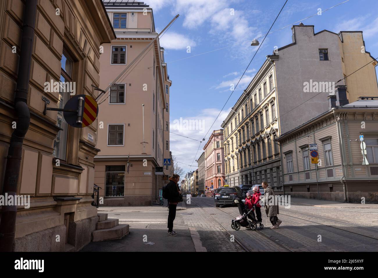 Helsinki, capitale della Finlandia, si trova sulle rive del Golfo di Finlandia, più a nord delle capitali europee continentali. Foto Stock