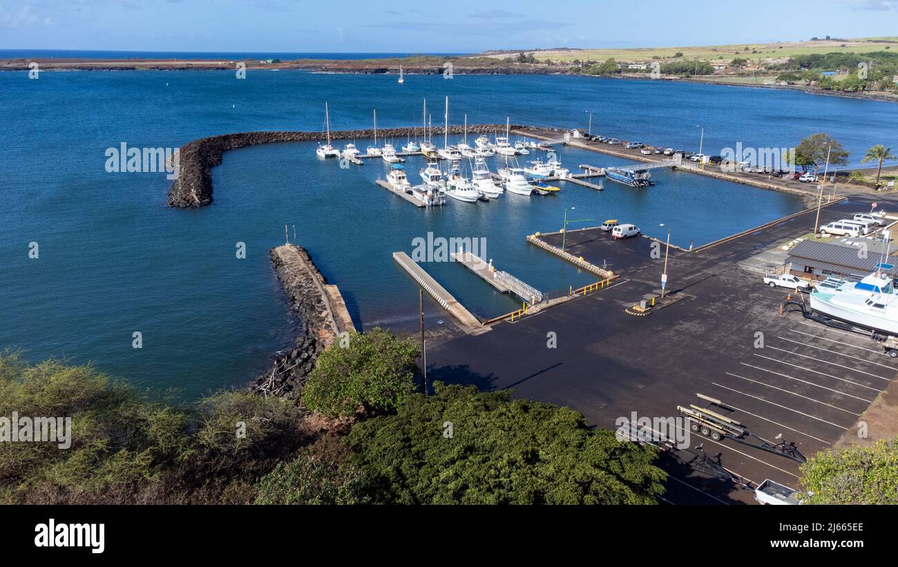 Porto di Allen piccolo porto di barca, Eleele, Kauai, Hawaii Foto Stock