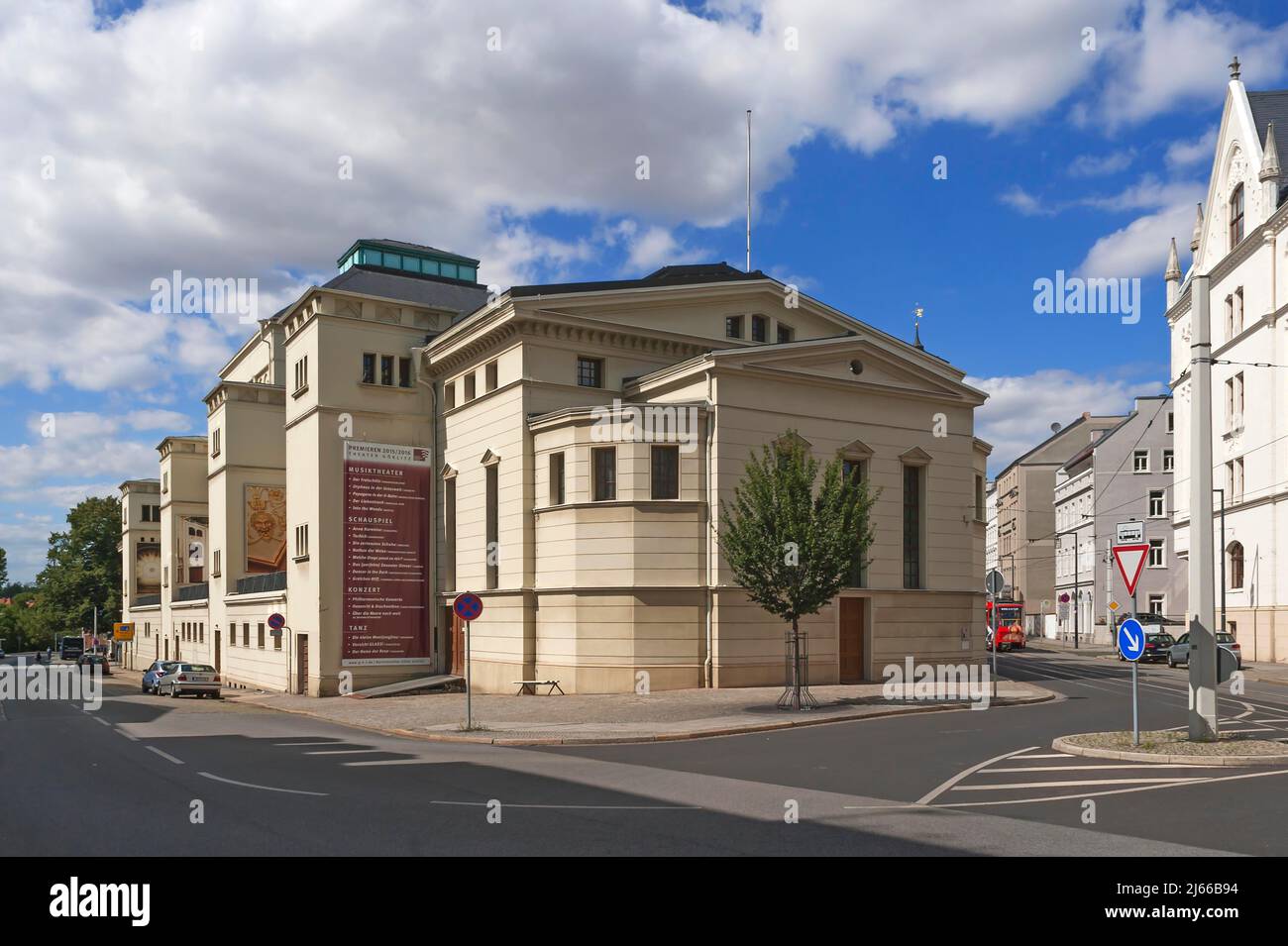 Gerhart-Hauptmann-Teatro Goerlitz-Zittau, Goerlitz, Oberlausitz, Sachsen, Deutschland Foto Stock