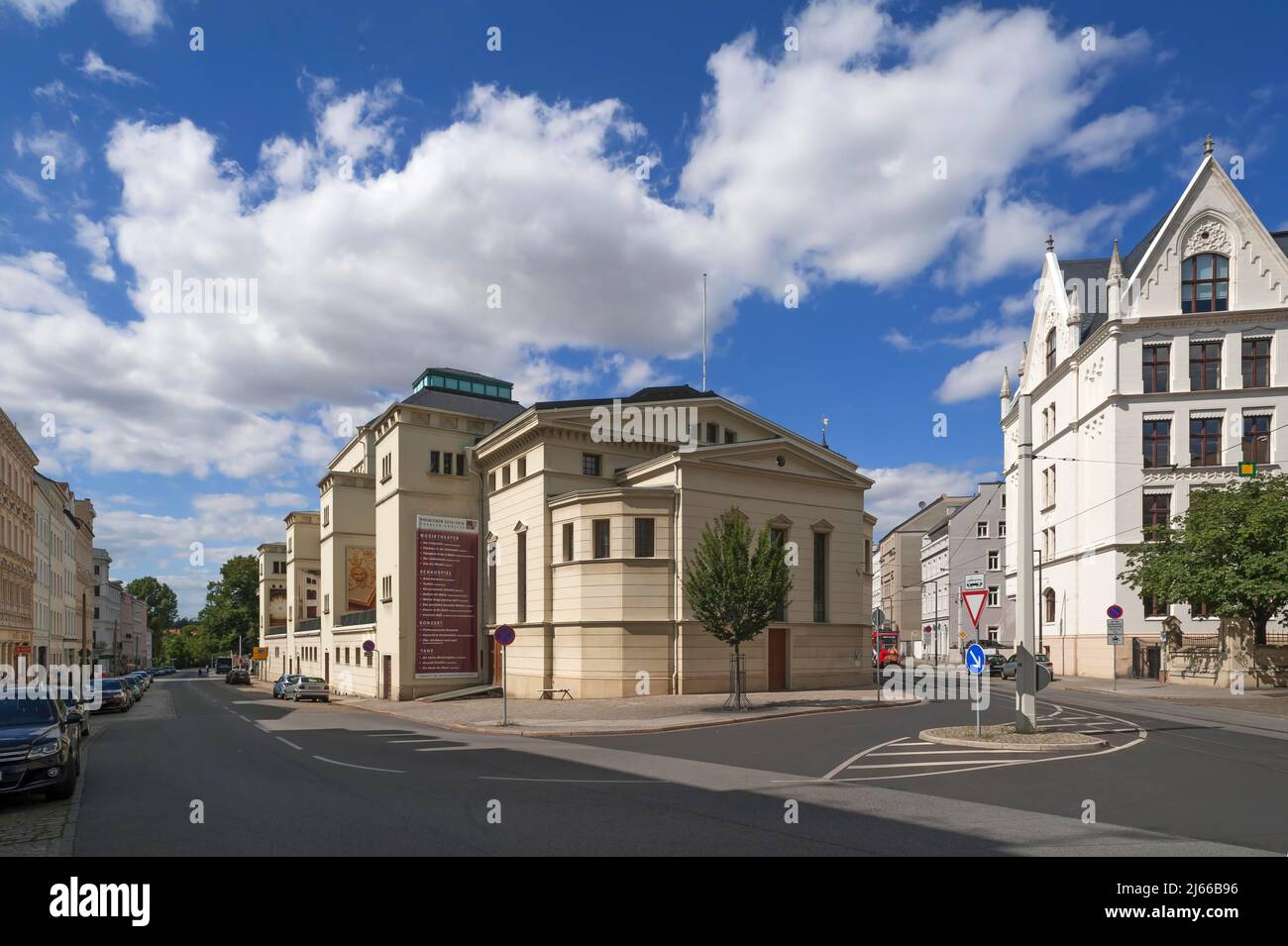Gerhart-Hauptmann-Teatro Goerlitz-Zittau, Goerlitz, Oberlausitz, Sachsen, Deutschland Foto Stock