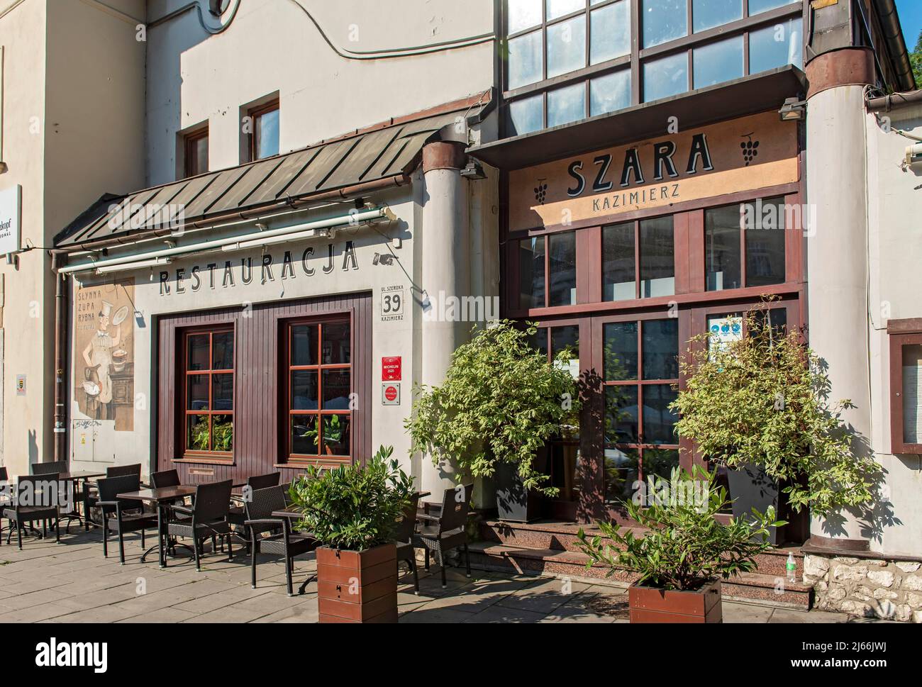 Ristorante ebraico Szara, Szeroka Street, Kazimierz, Cracovia, Polonia Foto Stock