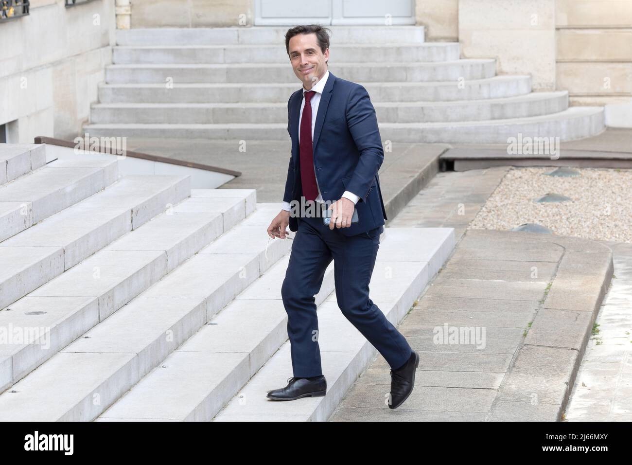 Parigi, Francia. 28th Apr 2022. Parigi, Francia, il 28 aprile 2022, Jean Baptiste Djebbari, Ministro dei Trasporti, Francois Loock/Alamy Credit: Loock francis/Alamy Live News Foto Stock