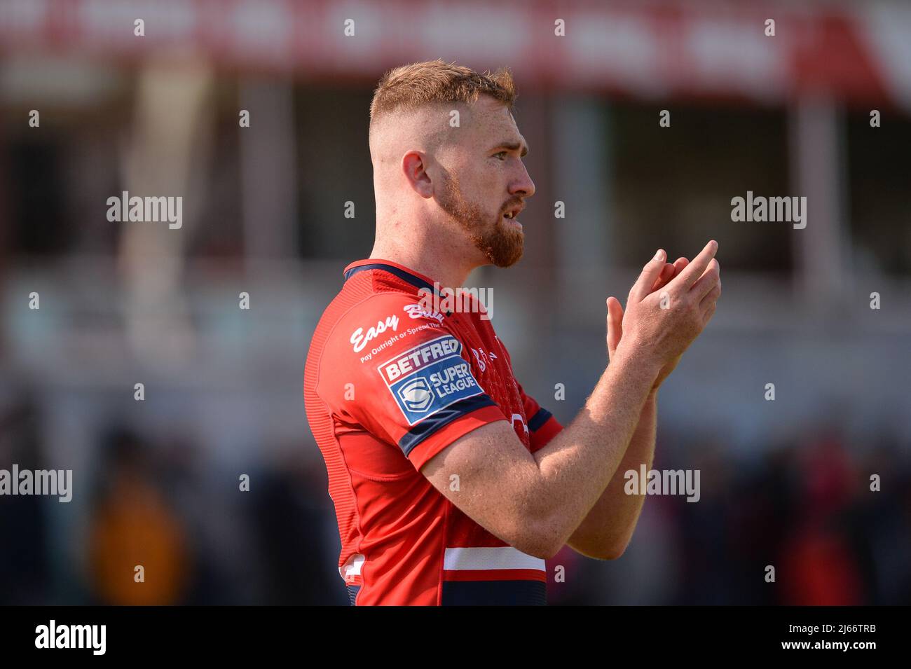 Kingston upon Hull, Inghilterra -23rd Aprile 2022 - Rowan Milnes (21) di Hull Kingston Rovers. Rugby League Betfred Super League Round 10 Hull Kingston Rovers vs Wakefield Trinity al Sewell Craven Park Stadium, Kingston upon Hull, Regno Unito Dean Williams Foto Stock