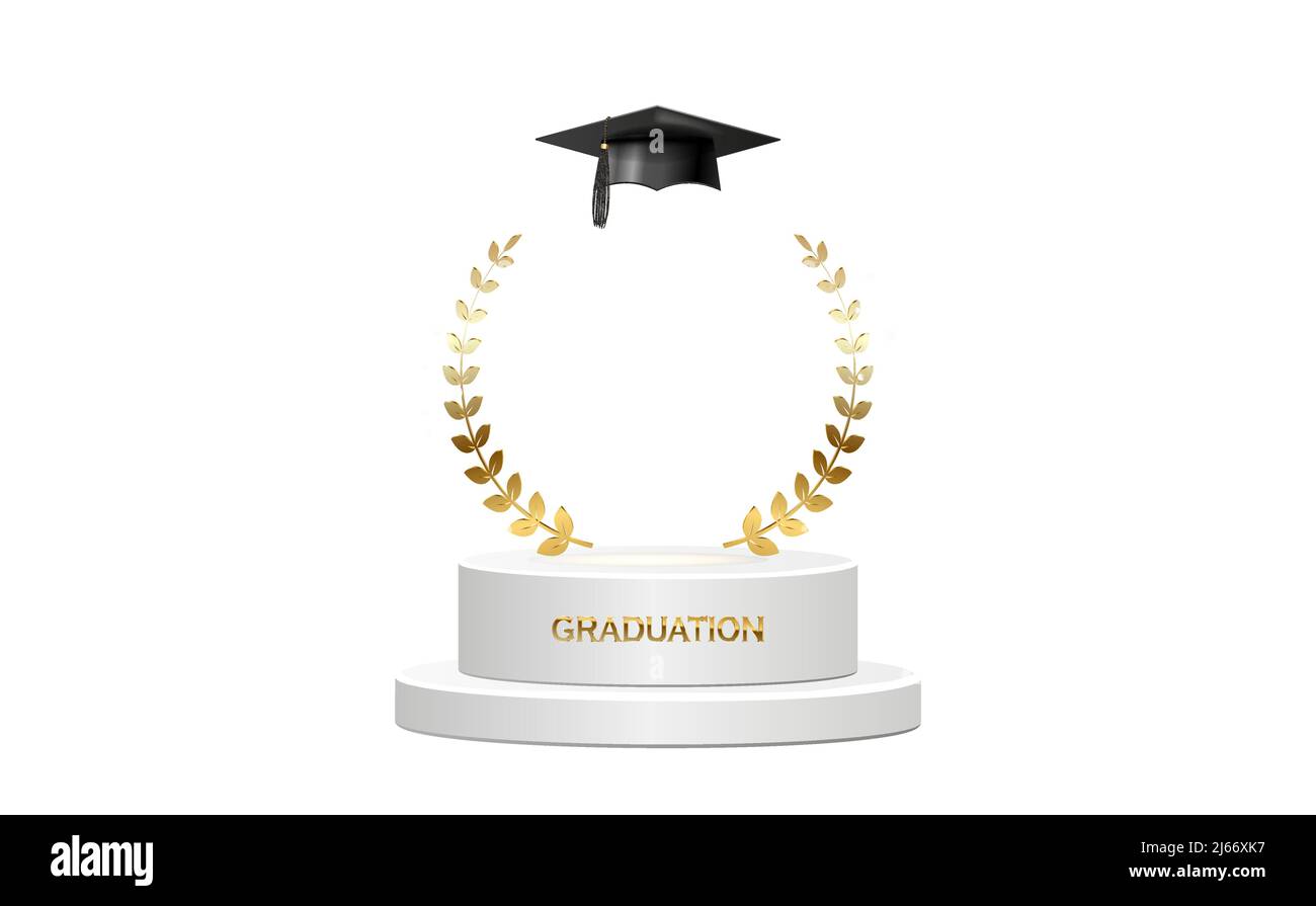Banner della cerimonia di laurea per foto. Illustrazione Vettoriale