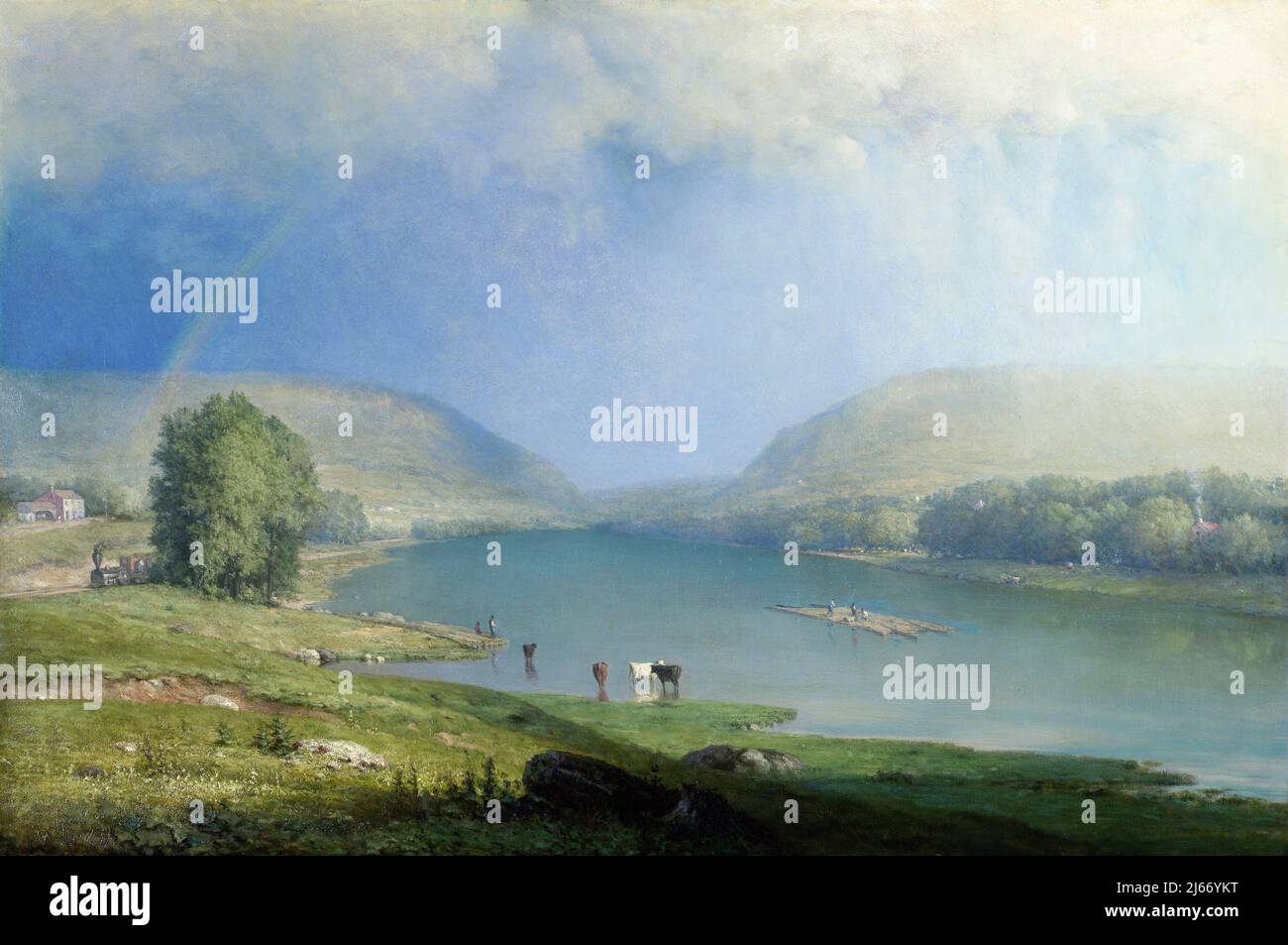 The Delaware Water Gap by the American Landsapce artist, George Inness (1825-1894), olio su tela, c.. 1857 Foto Stock