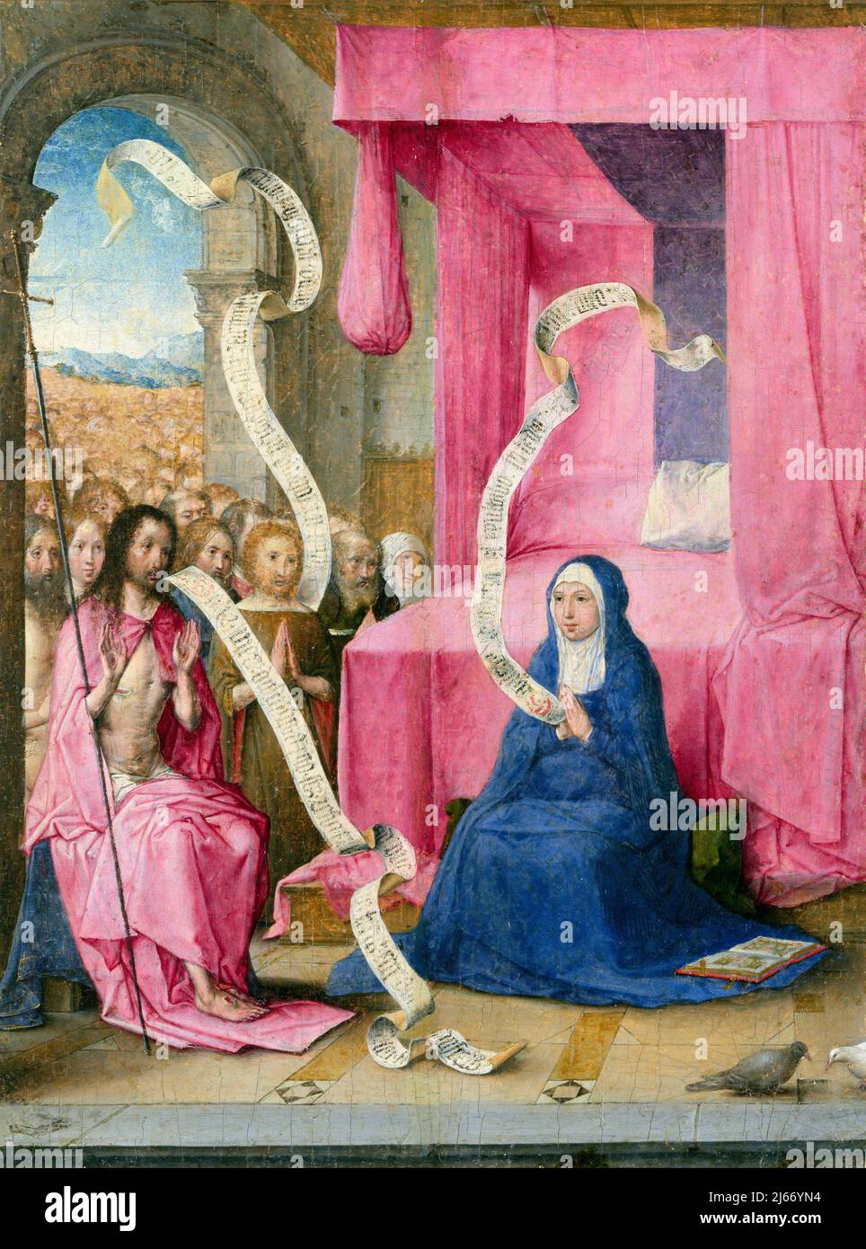 Cristo apparso alla Vergine con i redenti dell'Antico Testamento di Juan de Flandes (Giovanni delle Fiandre: c. 1460- c. 1519), olio su quercia, c.. 1499-1500 Foto Stock