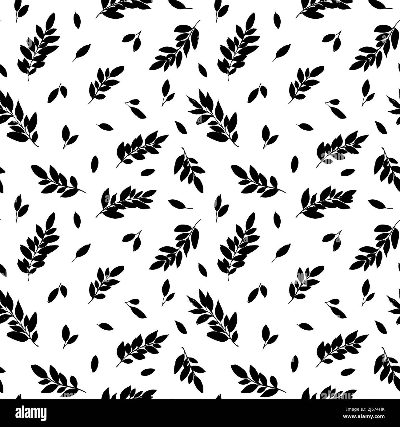 Il disegno a mano astratto lascia un pattern vettoriale senza giunture Illustrazione Vettoriale