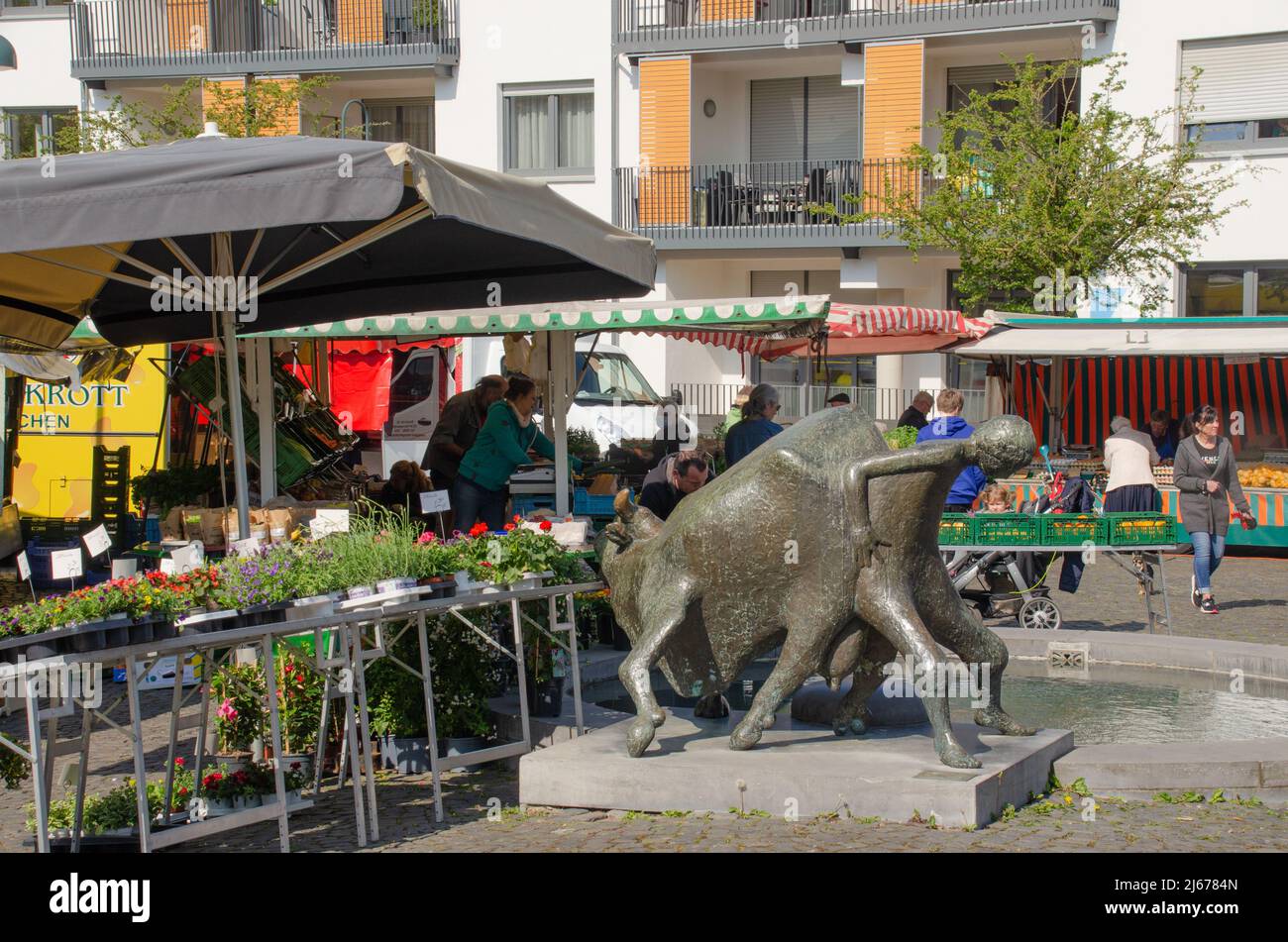 Aachen Eilendorf: Wochenmarkt Foto Stock