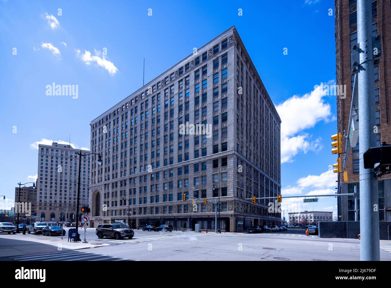 Il Michigan Building Building, 220 Bagley Street, Detroit, Michigan, Stati Uniti Foto Stock