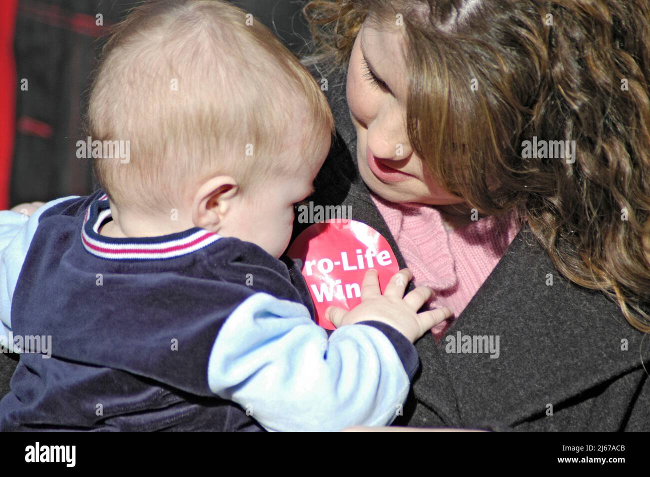 Toodler bambino a anti aborto pro vita dimostrazione in Atlanta GA Georgia USA Foto Stock