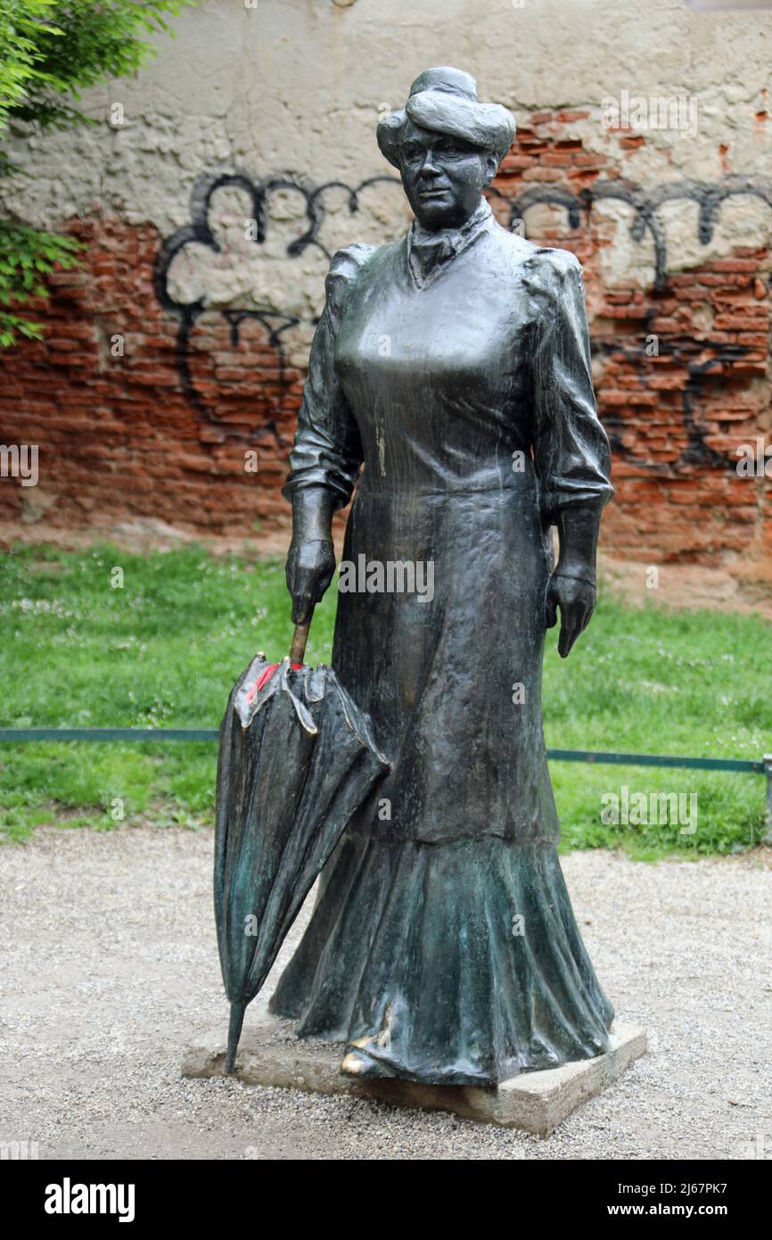 Statua di Marija Juric Zagorka a Zagabria Foto Stock