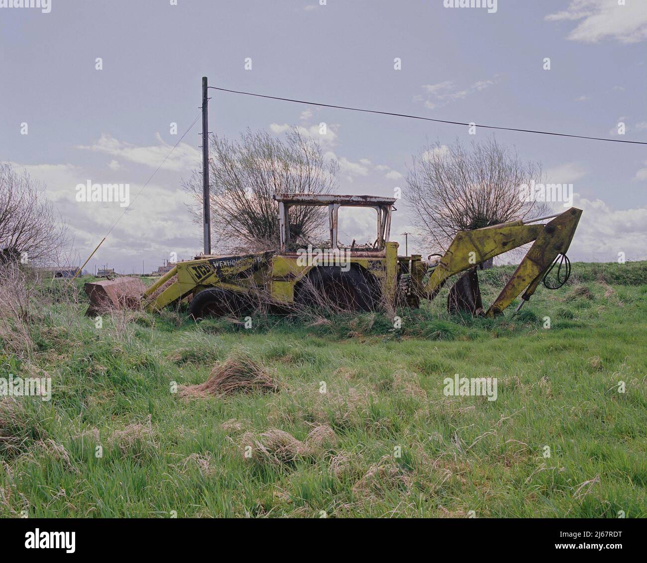 Macchine abbandonate ai livelli del Somerset, Inghilterra, Regno Unito Foto Stock