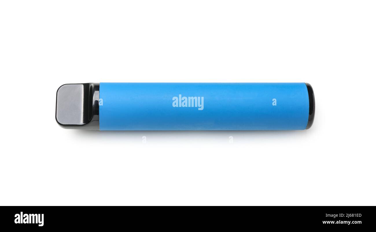 Sigaretta elettronica usa e getta blu su sfondo bianco Foto stock - Alamy