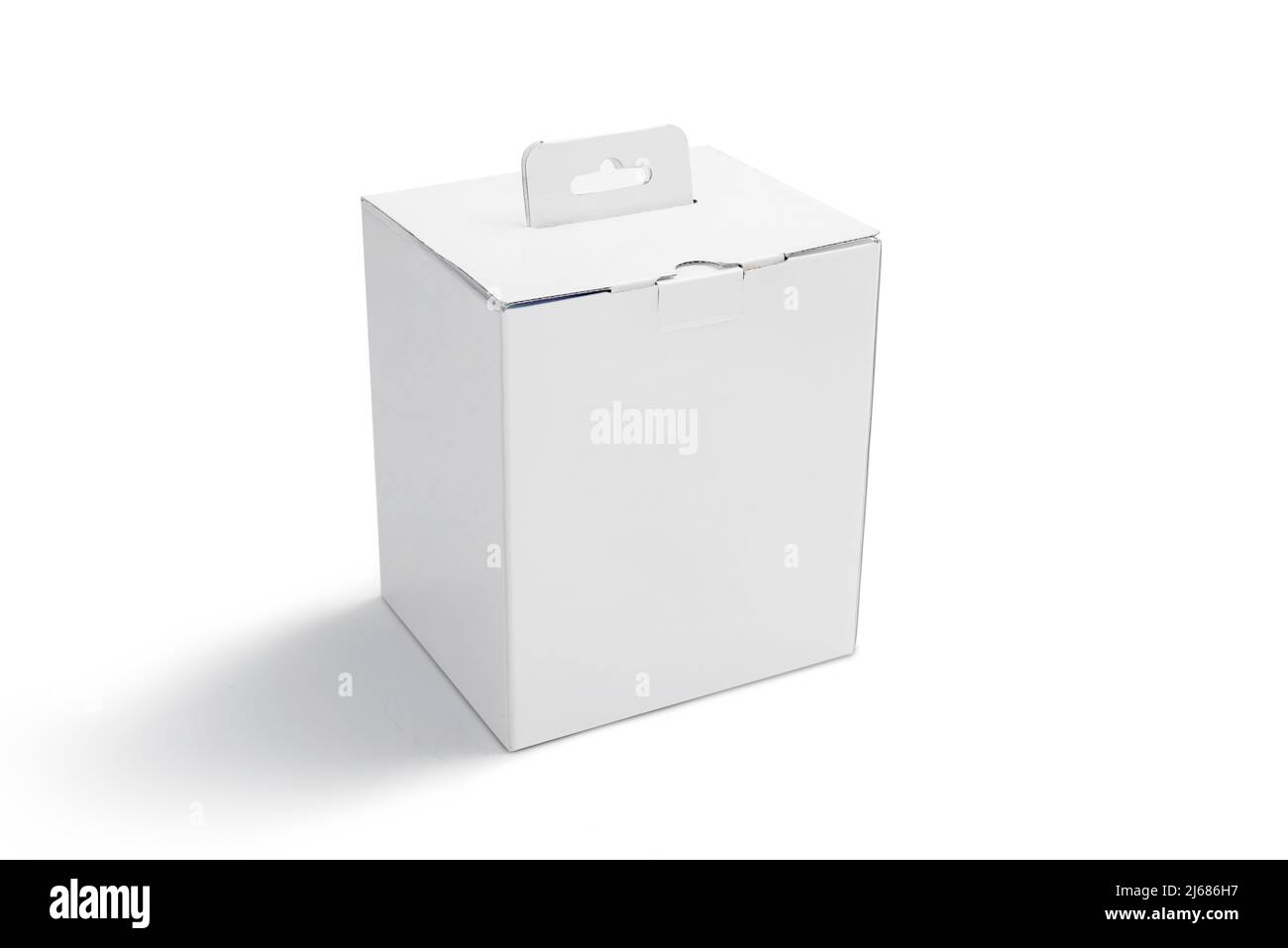 Scatola di cartone isolate su sfondo bianco Foto Stock