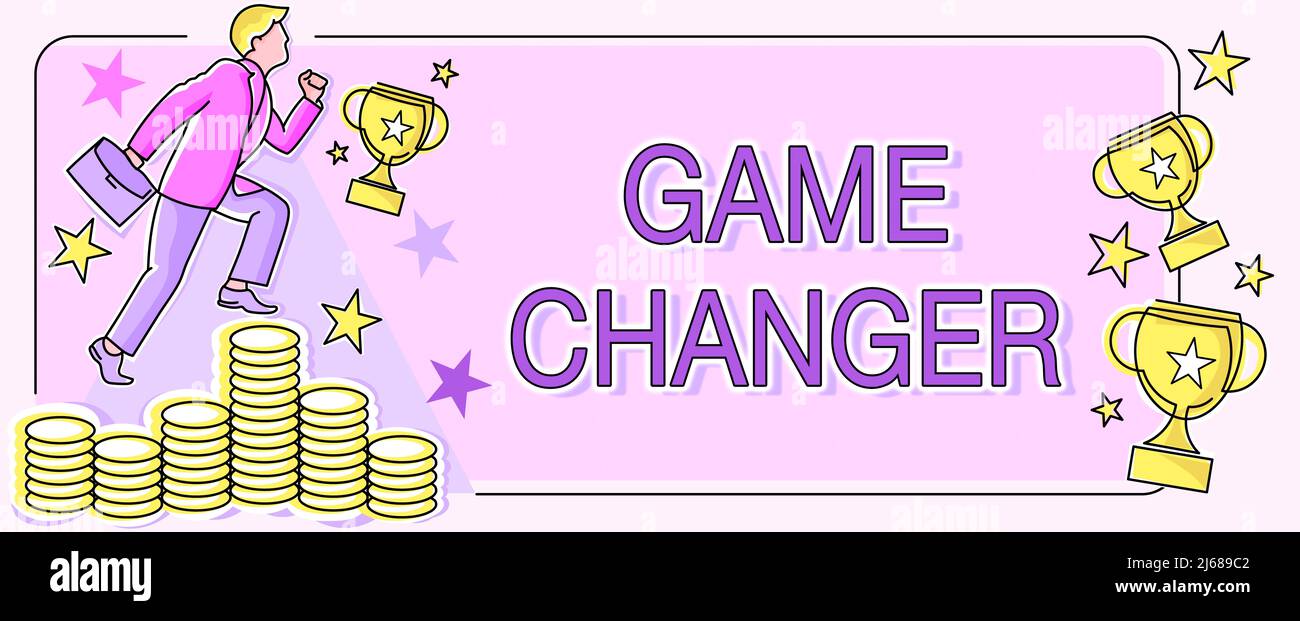 Segno che mostra il gioco Changer. Business Overview Sport Data