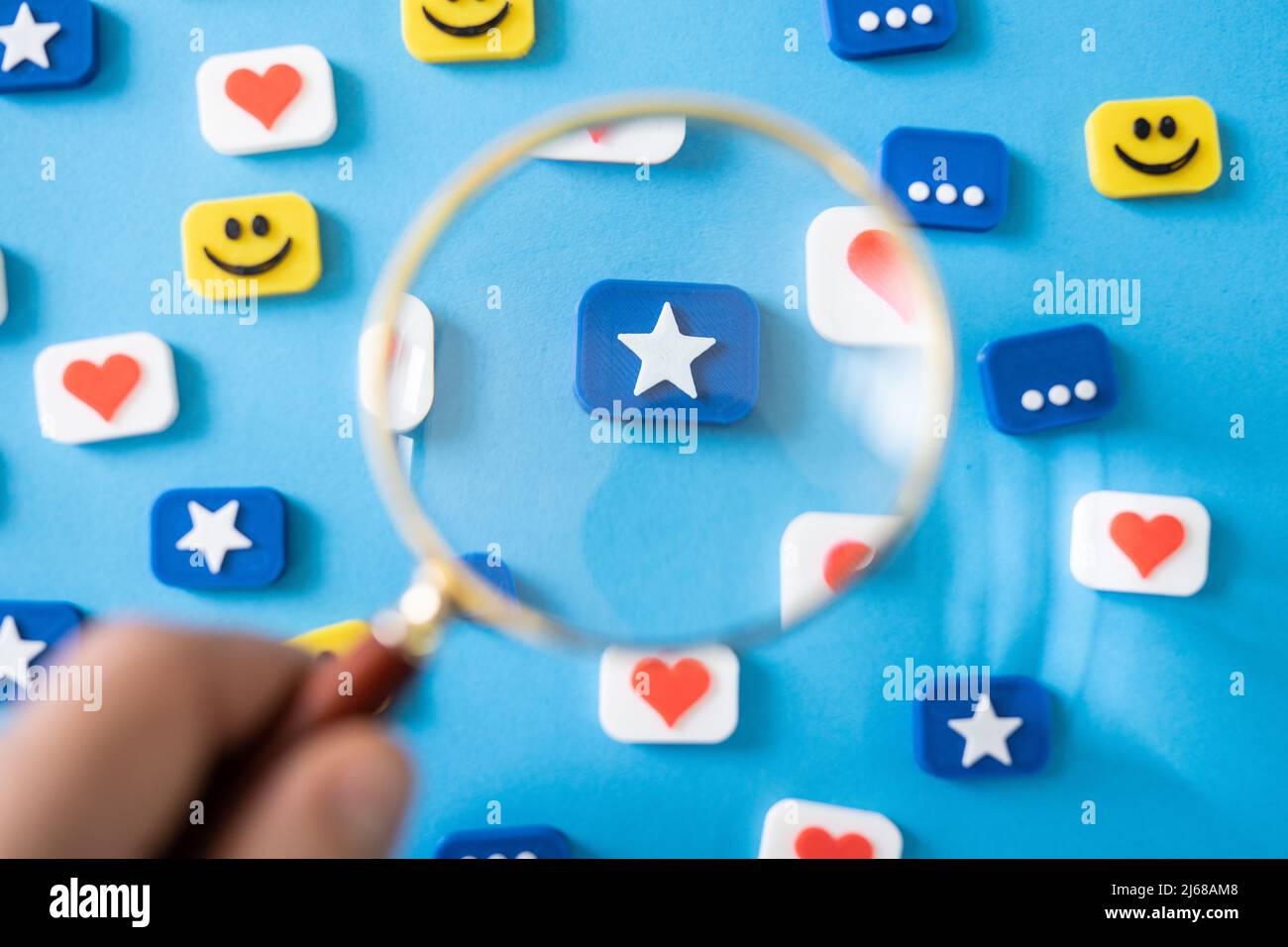 Internet Social Media Star e simili. Simbolo e icona di comunicazione Foto Stock