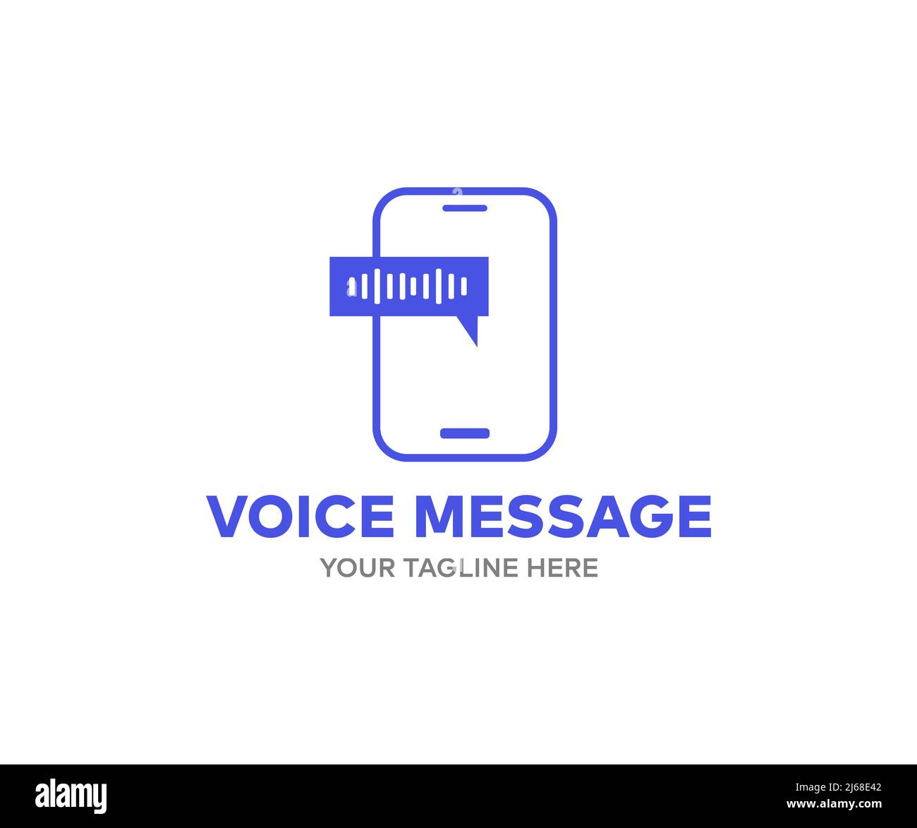 Impostare i messaggi vocali, smartphone con logo Sound WAVE. Design dell'interfaccia dell'app per smartphone Voice Audio message Vector, set a onde piatte, Illustrazione Vettoriale