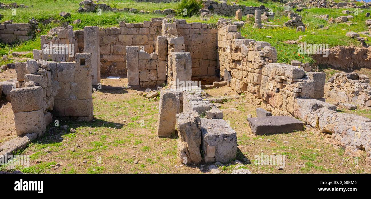 Scavi dell'antica città di Tharros, Penisola del Sinis, Oristano Foto Stock