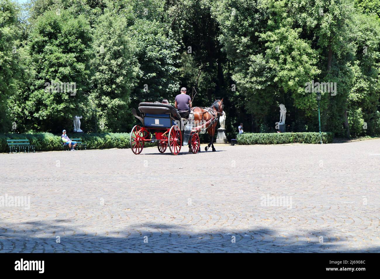 Napoli - Turisti in carrozza al Real Bosco di Capodimonte Foto Stock