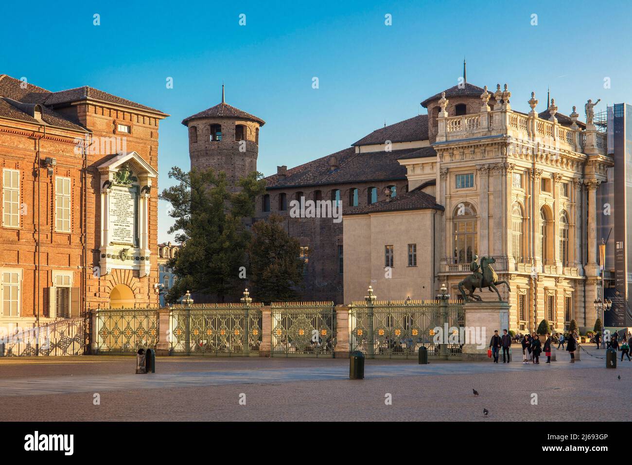Piazza Castello, Torino, Piemonte, Italia Foto Stock