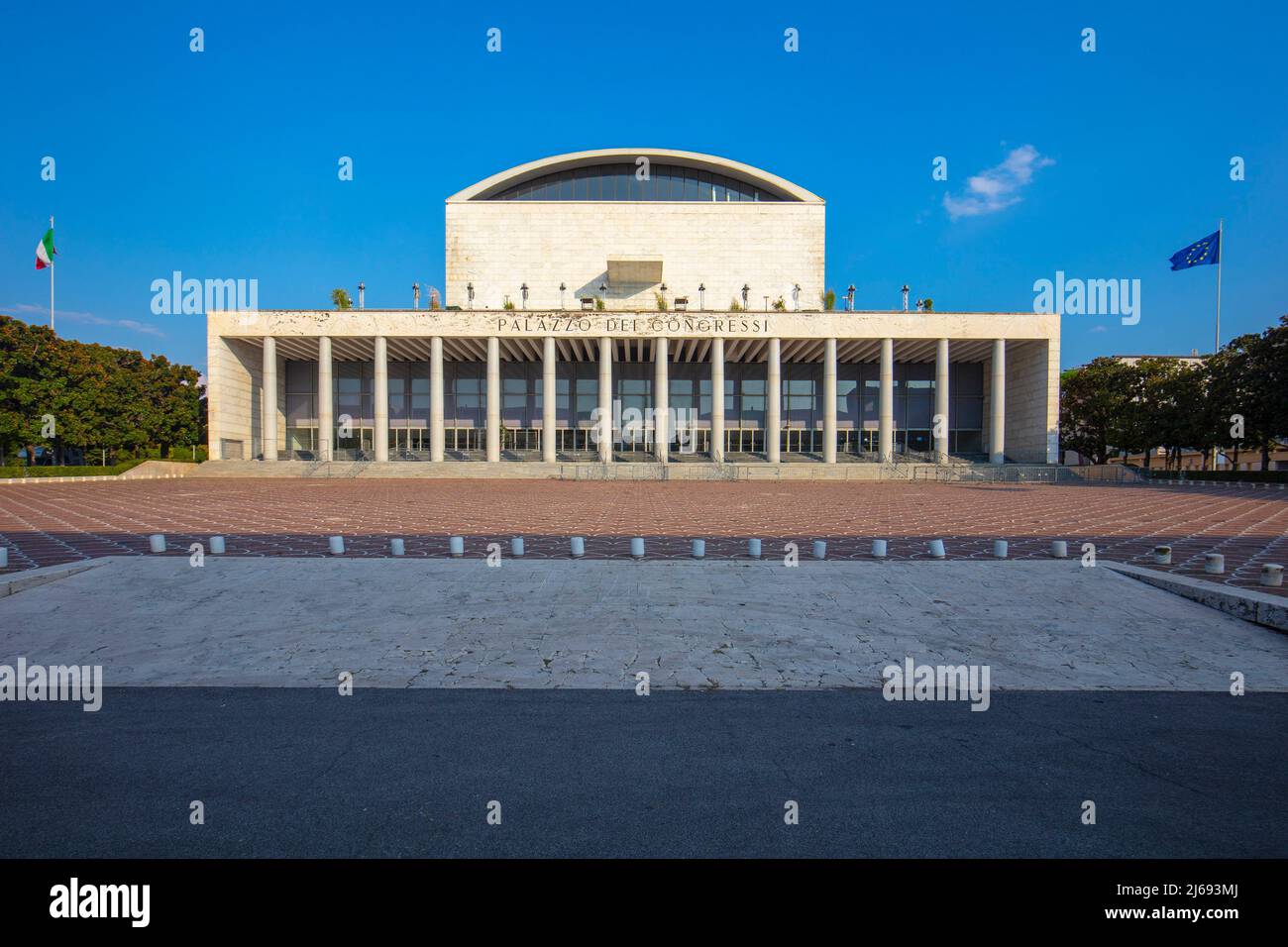 Palazzo dei Congressi, Distretto EUR, Roma, Lazio, Italia Foto Stock