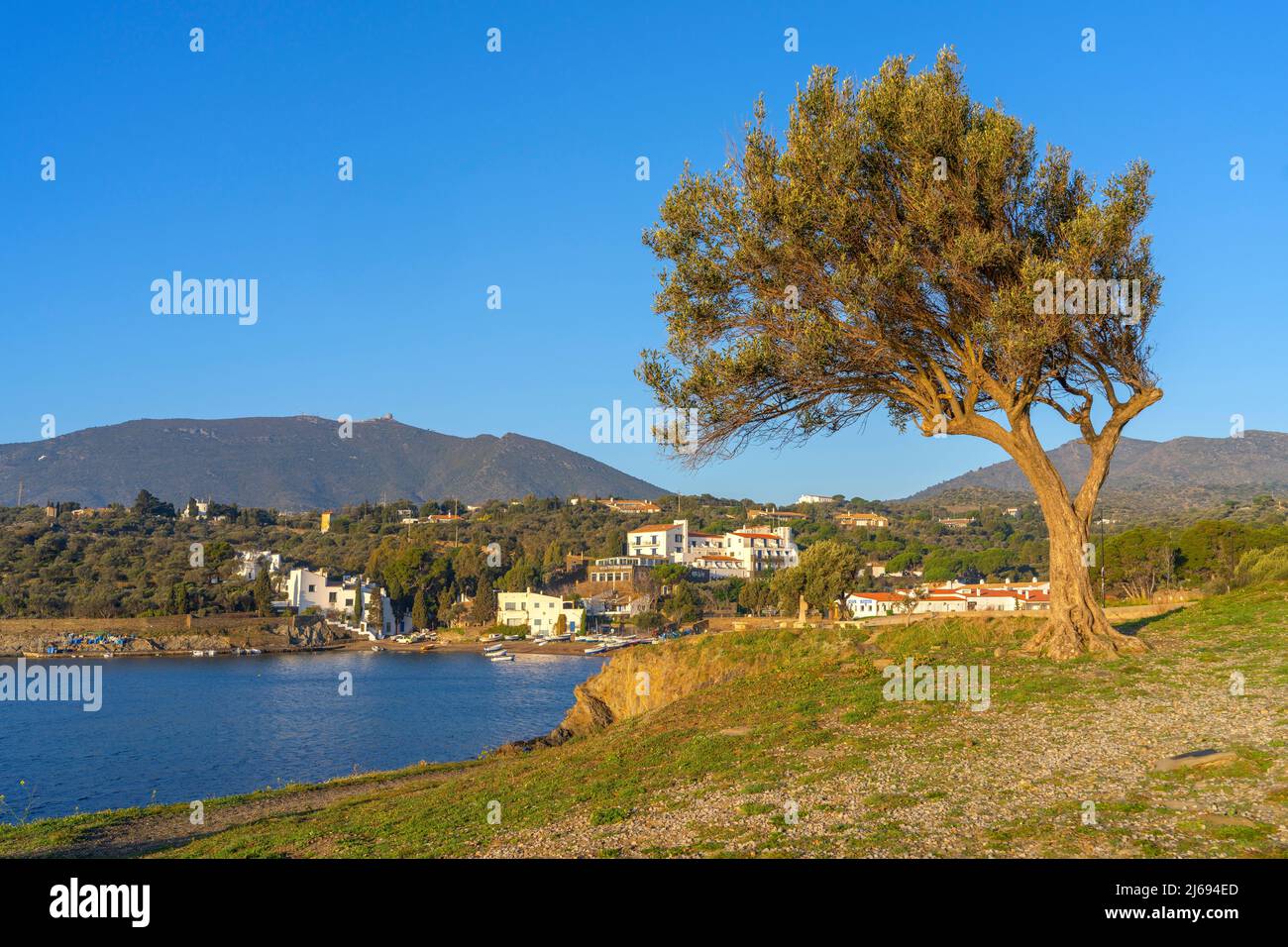 Platja, Port Lligat, Cadaques, Girona, Catalogna, Spagna, Europa Foto Stock