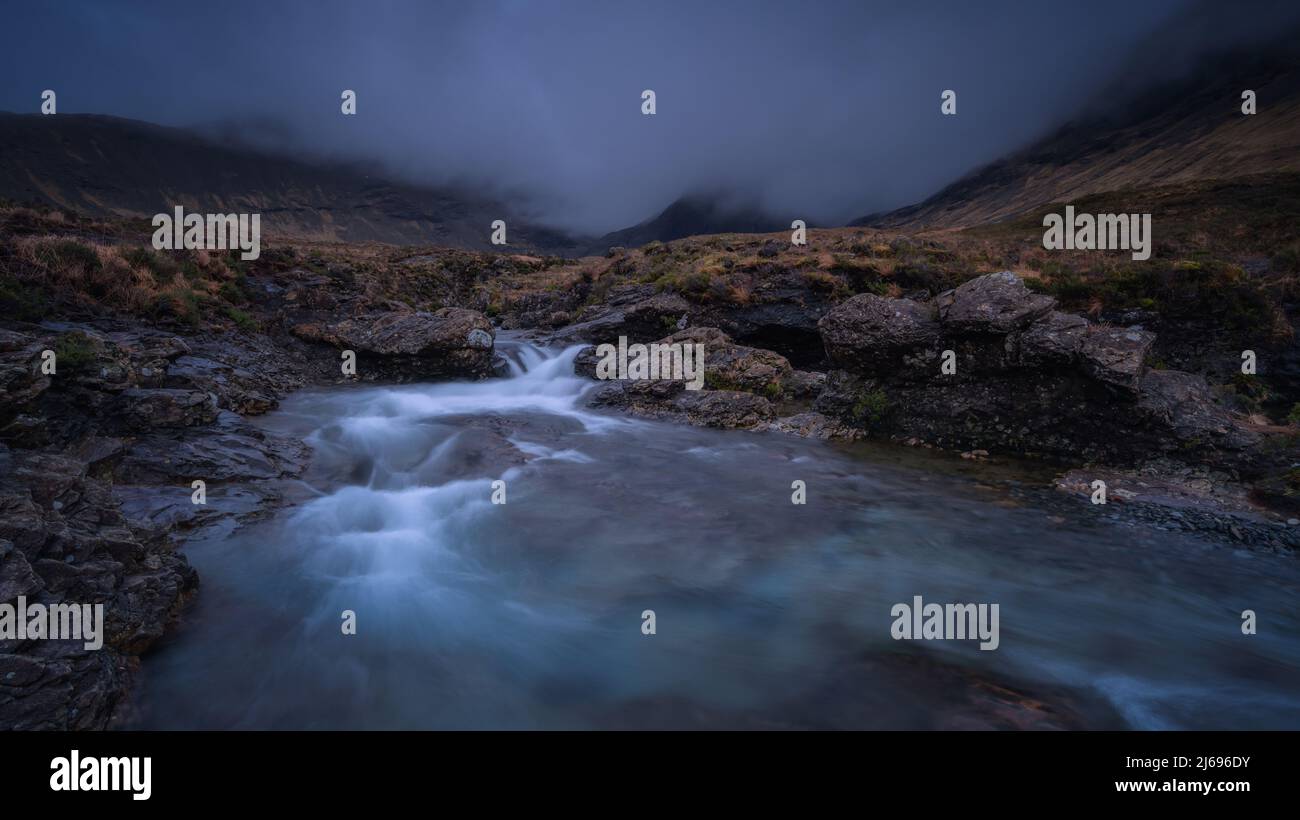 Pool di Fairy, Isola di Skye, Ebridi Interne, Scotland, Regno Unito, Europa Foto Stock